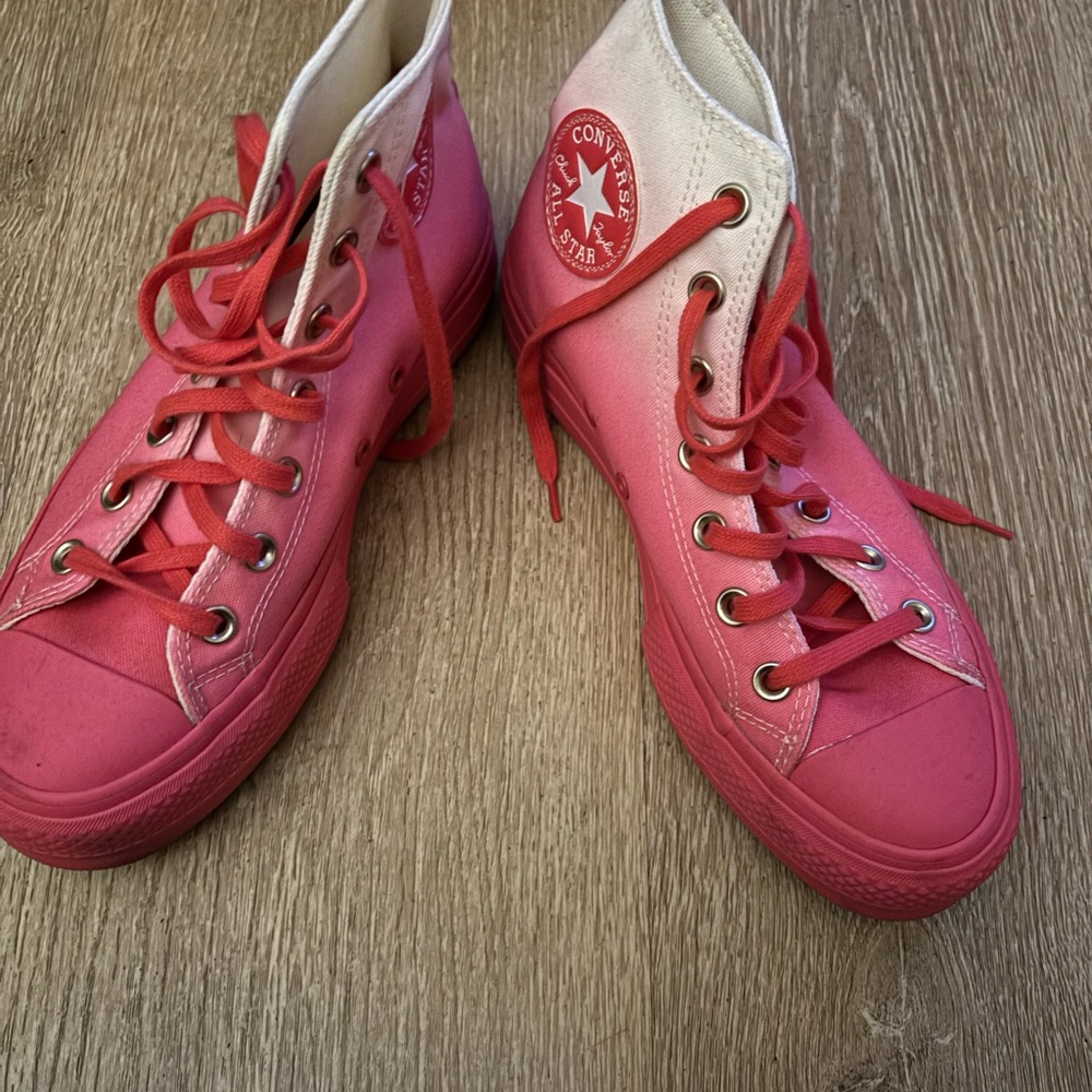 Converse Pink and White High-Tops